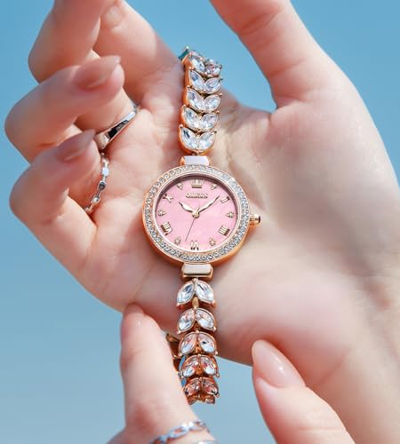 Image of OLEVS Diamond Watch for Women Luxury Dress Rose Gold Bracelet Casual Elegant Waterproof Date Ladies Quartz Wrist Watches
