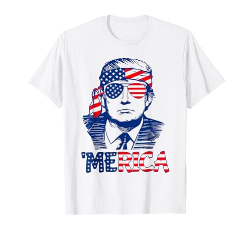 Trump 4th of July Merica Men Women USA American Flag T-Shirt