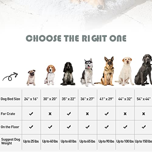 Mihikk Orthopedic Dog Bed Luxurious Plush Washable Dog Beds With Removable Waterproof Cover Anti-Slip Egg Foam Pet Sleeping Mattress For Large, Jumbo, Medium, Small Dogs, 35 X 22 Inch, Gray #TOP5