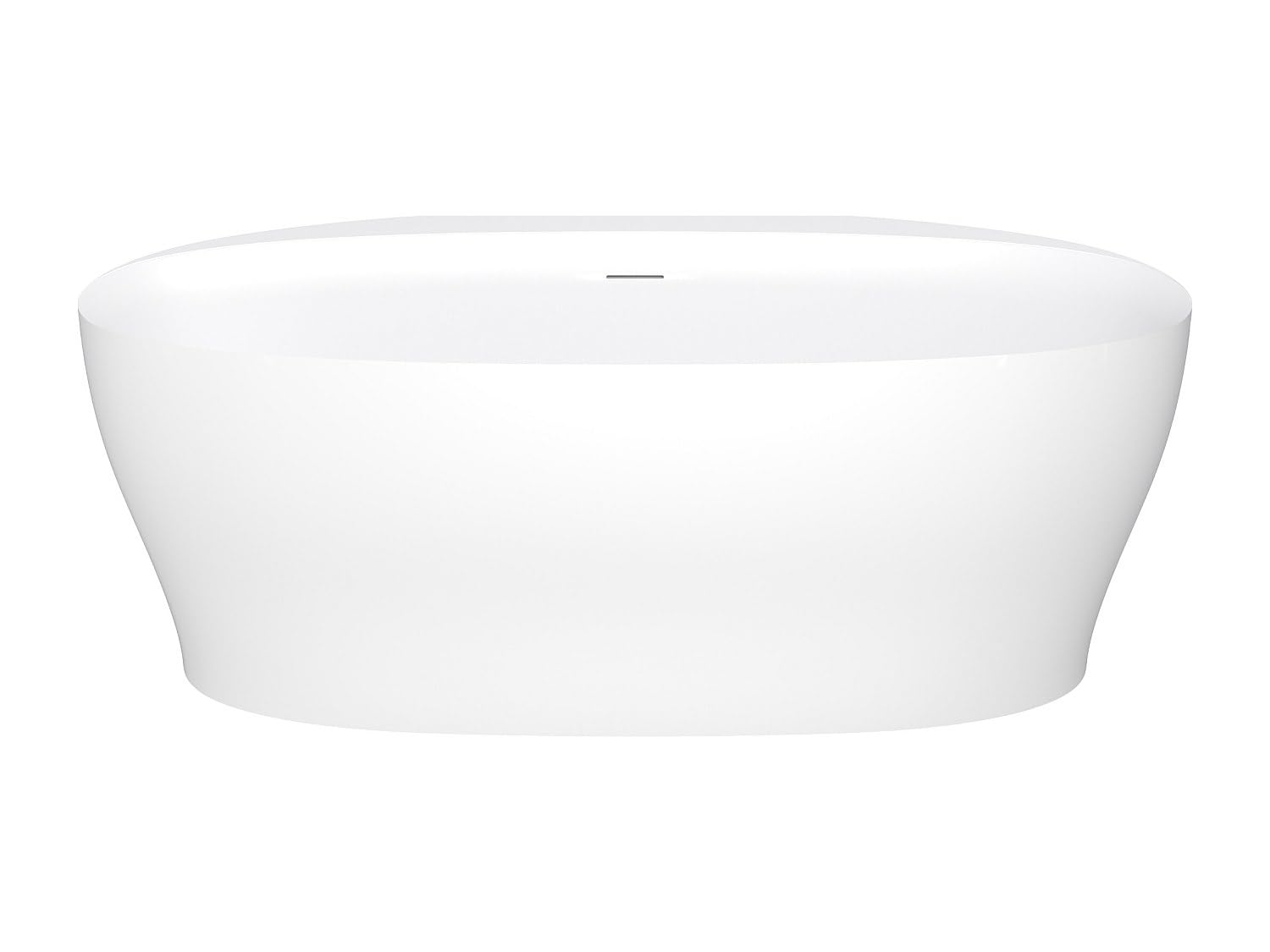 Vente-unique - Bañera semi exenta Lumel - L 160cm x A 80cm x H 58cm - acrílico - blanco