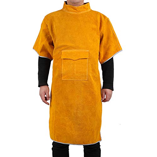 LAIABOR Delantal de Cuero para Soldador, Mandil Ajustable Pantalones de Soldadura de Cuero...