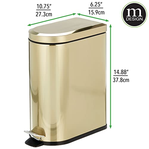 Bote de basura pequeño de acero inoxidable 10 litros con pedal Soft Brass miniatura 3