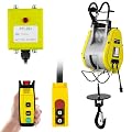Mxmoonant Fast Brushless Electric Hoist Winch 570lb, 59ft/min Power Electric Hoist 98ft Lifting Height, Pendant & Wireless Remote Control for Garage Repair Shop Construction 110V