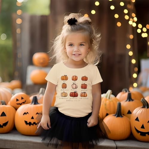 Toddler Girls Halloween Thanksgiving Shirt Cute Pumpkin Tshirt Love Joy Peace Letter Tops Spooky Season Fall Outfit4