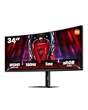 XIAOMI Curved Gaming Monitor G34WQi | 34' Panel VA WQHD (3440 * 1440) HDR 10 180Hz | Amplia Gama de Colores | Luz Led RGB Trasera | AMD Freesync Premium | 1ms MPRT | Altura Ajustable