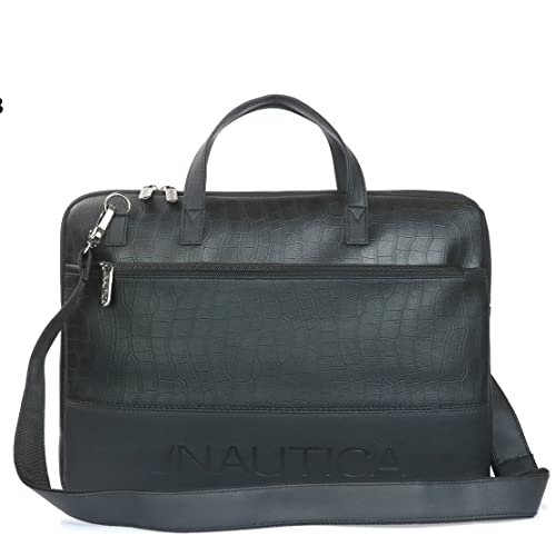 Image of Nautica Padded Laptop Sleeve Stylish Leatherette Bag | Waterproof Protective Cover with Handle & Detachable Sling Strap | Compact and Comfortable for Travelling | Suitable up to 15.6 Inch Laptop