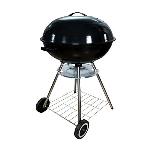 Grill-Holzkohle Kugelgrill Rundgrill Campinggrill BBQ Groß Mit Deckel Ø57cm Picknickgrill Fahrbar Dreibein Mit Aschebehälter Aktiv-Belüftung