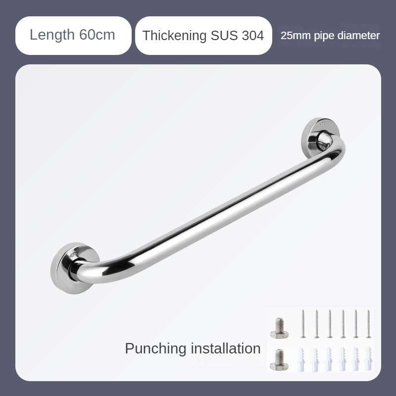 Asidero Ducha Barras de apoyo for ducha, accesorios seguridad for baño, barras for bañera, manijas antideslizantes acero inoxidable, barandillas for inodoro montadas en la pared(Bright-60cm)