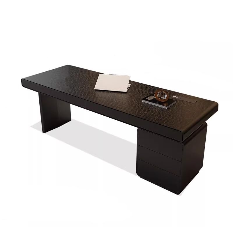 MAWERDCXG Escritorio Moderno For Una Sola Persona con Gabinete Lateral De Tres Cajones, Adecuado For Estudiar, Escribir, Trabajar Y Jugar, Ideal For Hogares, Estudios Oficinas
