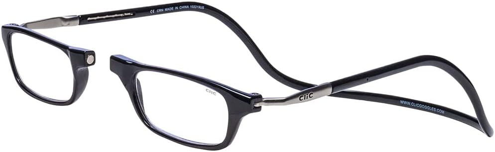 CliC Long Adjustable Front Connect Ready Reader, Black Long, 2.50 Strength