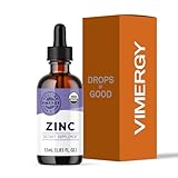 VIMERGY USDA Organic Zinc Supplements for Women & Men (7.5mg Liquid Zinc Per Serving) Fast-Absorbing Immune Support, Promotes Healthy Bones & Skin, Vegan