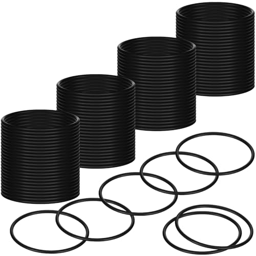 Liliful Black Jelly Bracelets Kids Gummy Silicone Wristbands Bracelets Bulk Rubber Stretchable 80's for Women Retro Theme Rock and Roll Party Costume Events, 6.8 Inch(200 Pcs)