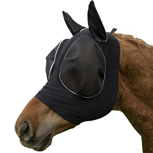 2026 - Mosca de caballo con orejas para protección solar equina y elasticidad de conducción silenciosa (A, 24 x 24 cm)
