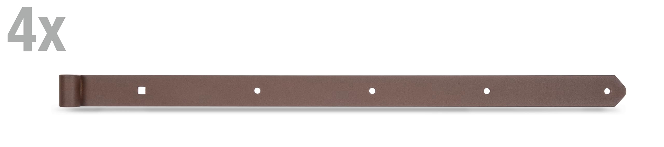 Alberts 822095 DURAVIS®Penture | droite, bout arrondi | couleur rouille, à couche duplex | gond Ø 16 mm | taille 800 x 45 mm | kit de 4