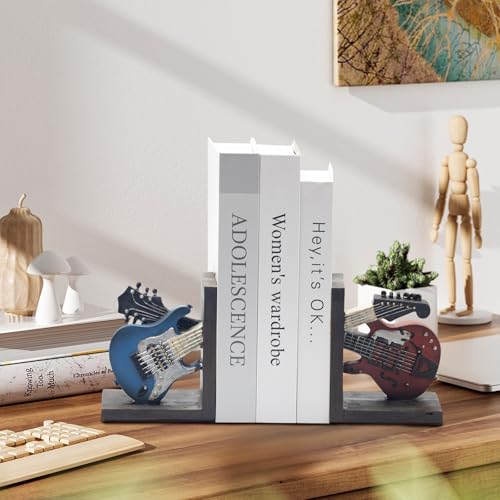 Hochwertiges SM-WTQ066 Vintage Guitar Bookends Vintage Music Book Ends Decorative Guitar Deluxe Heavy Duty Bookends thumb #5
