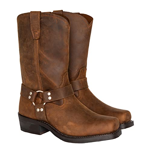 Image of CHUUMEE Men's Classic Western Cowboy Square Toe Embroidered Cowboy Boots
