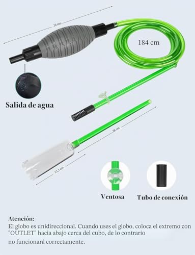 Miniatura 6 de Boxtech Cambio De Agua Del Tanque De Peces,Limpiador De Arena De La Bomba Del Cambiador De Agua Del Sifón Del Vacío Del Acuario,Aspiradores De Fondo Para Acuarios