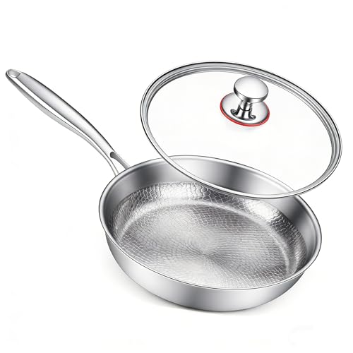 Enjoyicy Titanium Pan For Cooking With Hammered Non-Stick Surface