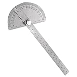 Stainless Steel Protractor 180 Degrees Angle Ruler Finder 140mm Metric Durable Metal Adjustable General Measuring Tool