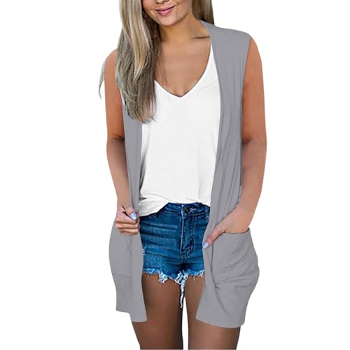 Cárdigan largo para mujer, talla grande, chaqueta deportiva para mujer, abrigo de talla grande, ropa de abrigo, camisa de abrigo con estampado sólido, cuello en V, cárdigan abierto al frente, sin