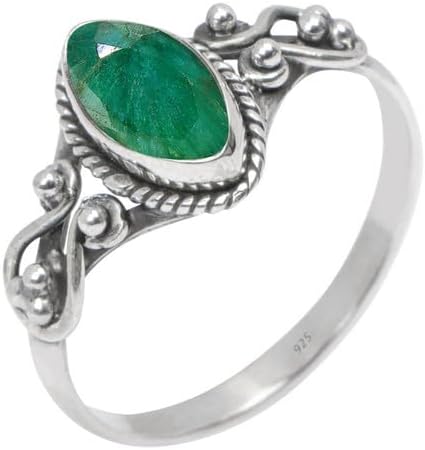 Ring, 925 Sterling Silver Statement Ring For Women, Handmade Ring Gemstone Promise Ring for Birthday Christmas Gift For Her Ring Size US