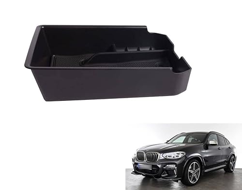 Auto Central Console Aufbewahrungsbox Kompatibel mit X3 G01 X4 G02 2018-2024 /Neu iX3 2021 2022 2023 2024 Autozubehör Innenfront Handschuhfach Mittelkonsole Armlehne Organizer Tray Halter