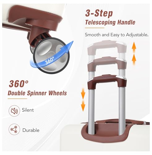 4 Piece Hardshell Luggage Set with TSA Lock 20", 24", 28" Spinner Suitcases & Cosmetic Case, Lightweight & Expandable3