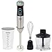 Mealthy Immersion Hand Blender: 500 Watt, 10 Speed Controls Plus Turbo, Includes 500mL Chopper and Whisk, and 600mL Smoothie Cup. Stainless Steel & BPA-free; Instant Access to Recipe App with Videos