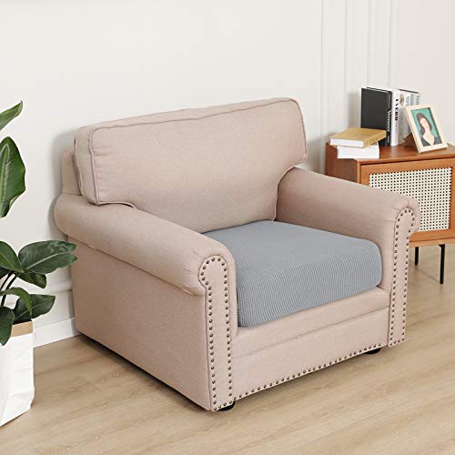 Image of Easy-Going Stretch 1 Piece Chair Couch Cushion Cover for Sofa | Sofa Cushion Furniture Protector Sofa Seat sofa slipcover Washable sofa cover soft with Elastic Bottom Silver Gray