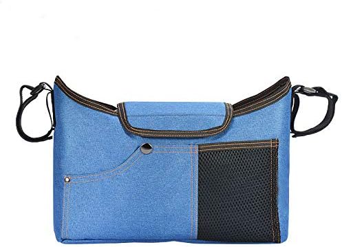 Shiwaki Universal Stroller Organizer with Diaper Storage,Secure Straps,Detachable Bag,Pockets for Phone Keys,Suitable for Most Strollers