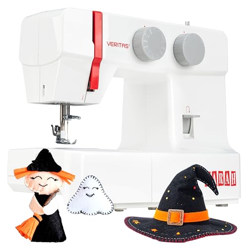 VERITAS Freiarm-Nähmaschine Sarah I mit Fußpedal I Einfädelhilfe & Fadenabschneider I 13 Stiche I...