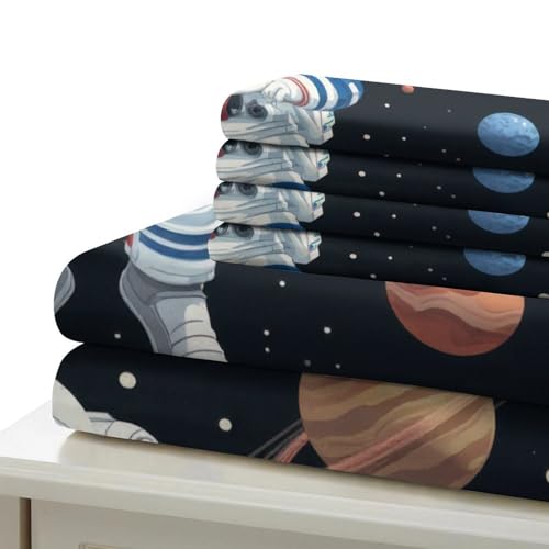 Housse de couette astronaute 3D parure lit confortable avec zip