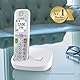 Panasonic KX-TGU410EXW digitales schnurloses Telefon, Basisstation & 1 Mobilteil, LCD-Display, Favoriten-Taste, Taschenlampe, extra laut, hörgerätekompatibel, Weiss & Silber