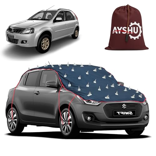 Image of AYSHU Water-Resistant Spike Car Cover for Mahindra Verito Vibe - Protects from Dogs, Monkeys, Dust, Sunlight & UV - Full Roof Universal Fit