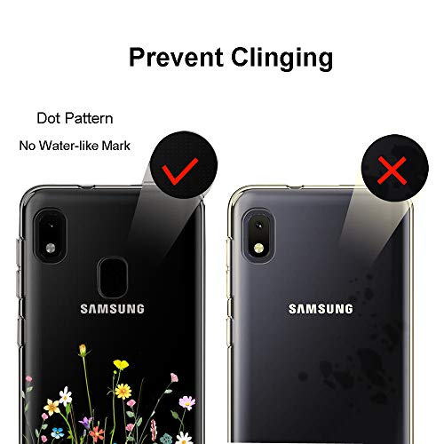 Unov Case Compatible With Galaxy A10E Galaxy A20E Case Clear With Design Soft Tpu Shock Absorption Slim Embossed Pattern Protective 5.8 Inch (Flower Bouquet) - 7