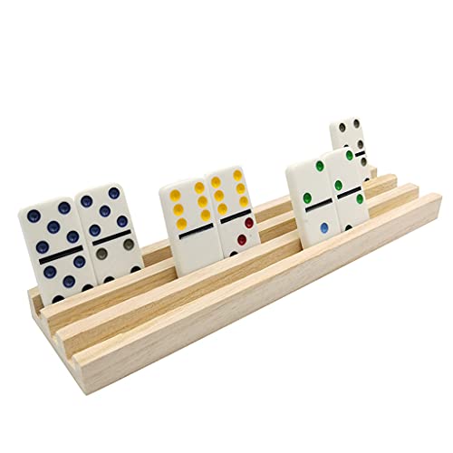 4 piezas soportes de madera para fichas de dominó miniatura 6