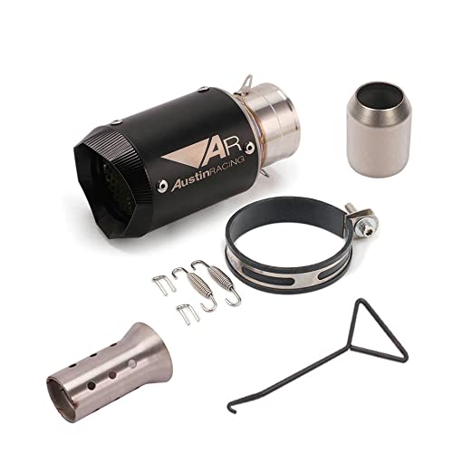 バイクサイレンサー スリップオンマフラー バイクマフラー 差込口50.8mm 汎用 長さ180mm ボディの直径89mm