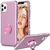 iPhone 11 Pro Max Case, Henpone Women Girls Cover with Kickstand Ring Holder Flash Rhinestone Diamond Sparkle Bling Glitter Cute Case for Apple iPhone 11 Pro Max 6.5