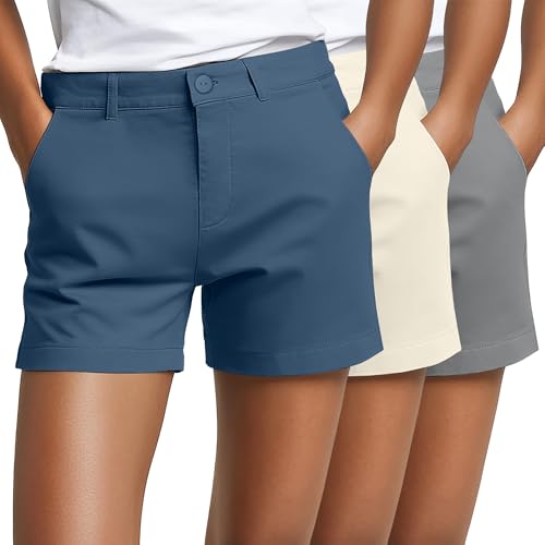 Short taille haute décontracté femme Neer lot de 3 avec poches boutonné