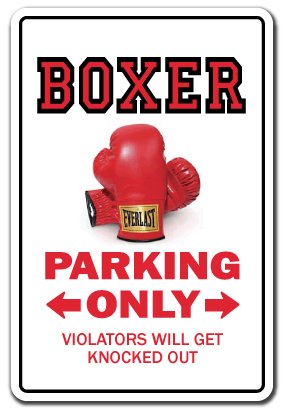 Boxer Fighter Sign & Boxing Gloves, 14" Indoor/Outdoor