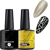 Crackle Effect Gel Nail Polish, Gold Base Coat, 7.5ml, LED/UV Soak-Off