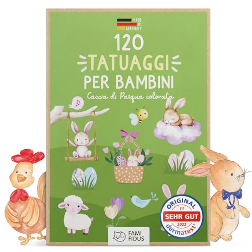 Famifidus 120 Tatuaggi per Bambini | gadget festa compleanno bambini – dermatologicamente OTTIMO e skin-friendly |