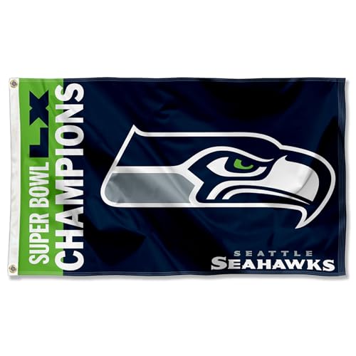 Seattle Seahawks Super Bowl LX Champions Banner Flag