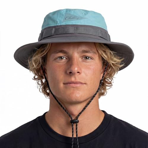 Image of Color-Blocked Fisherman Style Sun Hat for Outdoor Camping, Surfing & Vacations - Wide Brim, UV Protective, Anti-Slip