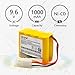 Coonyard (2-Pack) 9.6V 1000mAh NI-CD Rechargeable Battery Pack Replacement for HuanQi 781 728 RC 1:24 M1A2 Toy Tank, RC Car, RC Battle Tank, RC Boat Model Toys Household Appliances