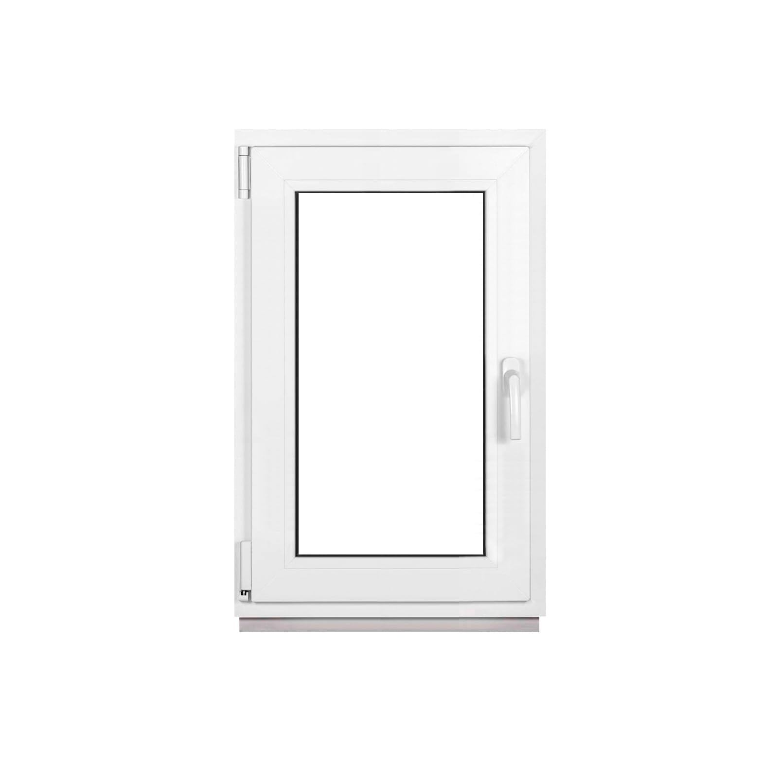 Framex Finestra in Plastica Bianca Larghezza x Altezza 60 x 90 cm (600 x 900 mm) Doppi Vetri (32 mm), Anta-Ribalta, Girevole DIN Sinistra – Premium