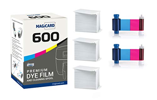 Magicard 600�v�����^�[ 2 x MB300YMCKO �J���[���{�� - YMCKO - 600���(���v) Bodno Premium CR80 30�~���O���t�B�b�N�i��PVC�J�[�h - ����300