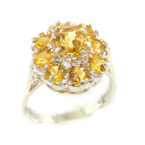 Bague En Argent 925 Massif Sertie Citrine - Marque Jalan - Taille 52 - Occasion