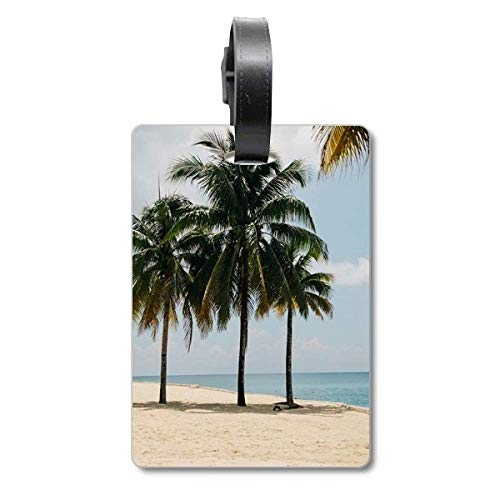 Étiquette de valise motif océan et sable pour bagage de voyage