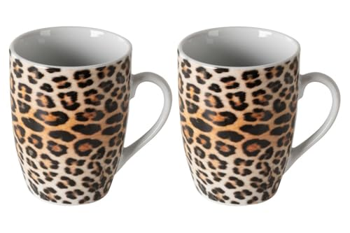 Home4You Kaffeetassen 2er Set - Braun - Schwarz - Porzellan -...